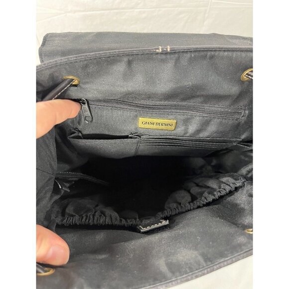 GIANI BERNINI Black Leather Backpack - Picture 6 of 16